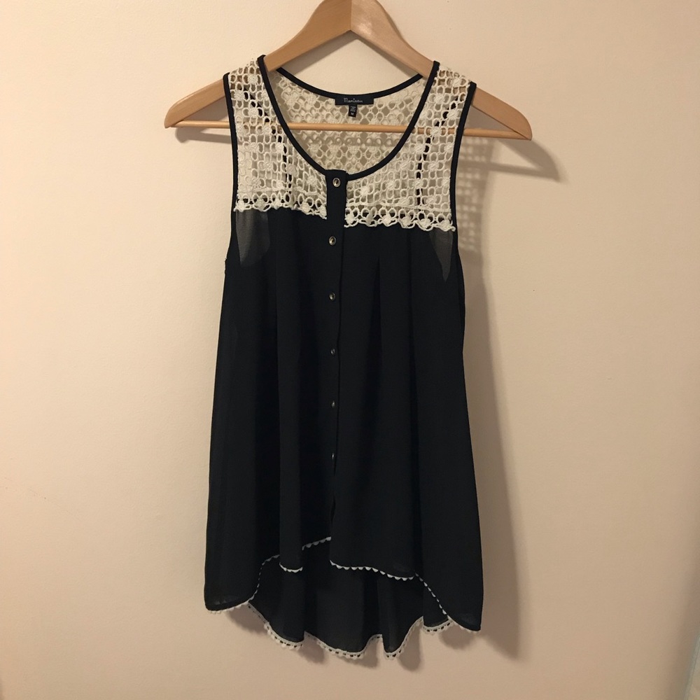 Black and white blouse